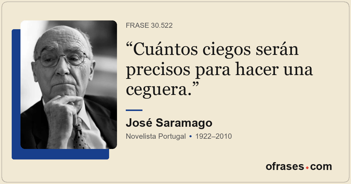 Cuántos ciegos serán precisos para hacer una ceguera.