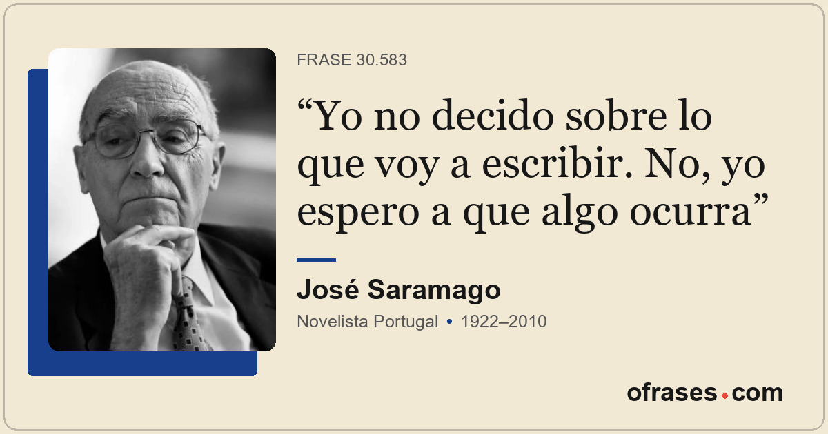 Yo no decido sobre lo que voy a escribir. No, yo espero a que algo ocurra
