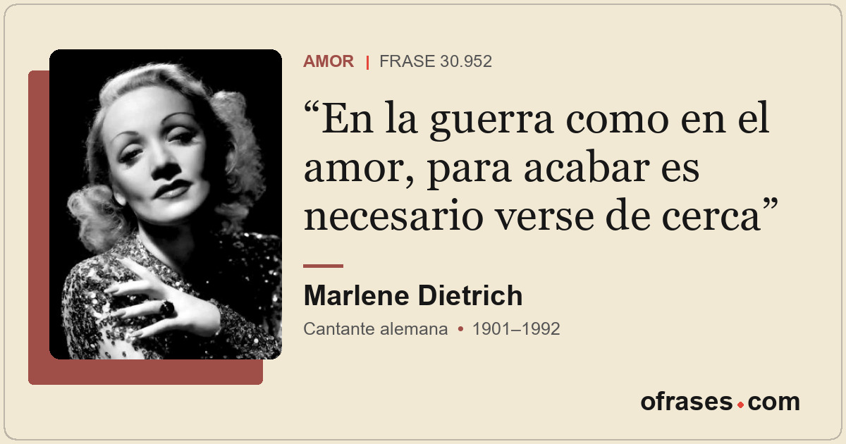 En la guerra como en el amor, para acabar es necesario verse de cerca