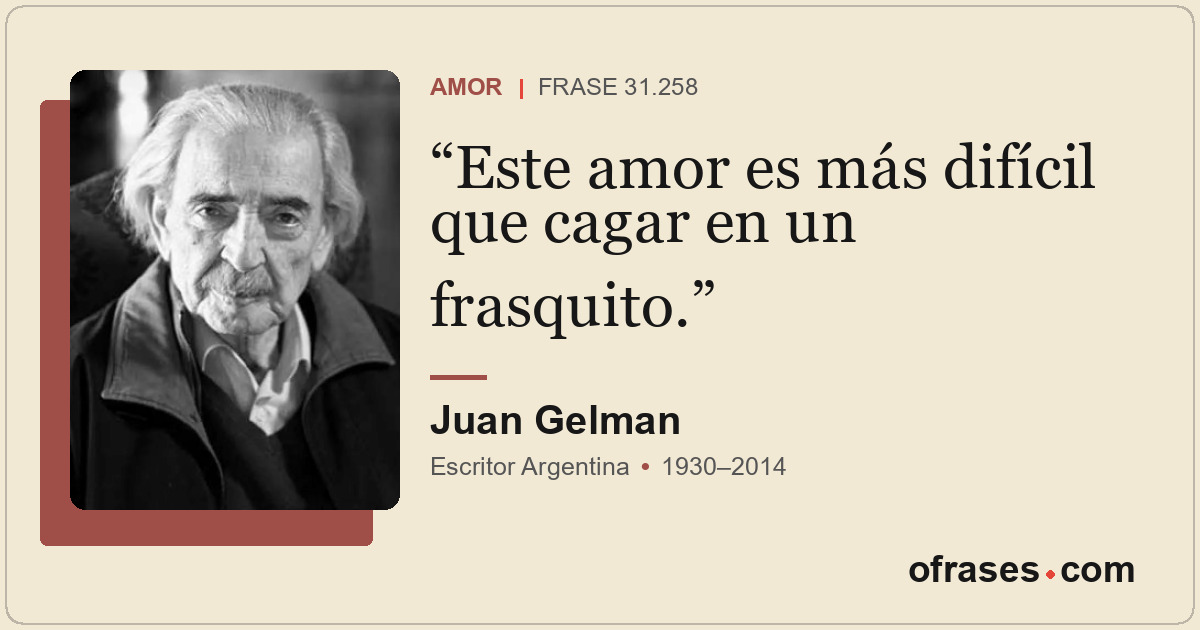 Este amor es más difícil que cagar en un frasquito.