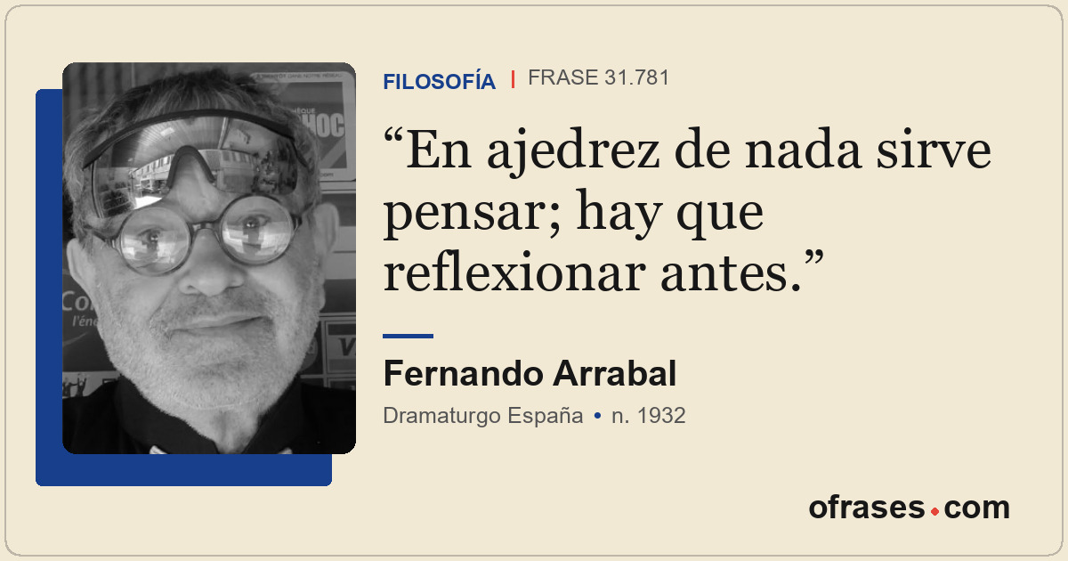 En ajedrez de nada sirve pensar; hay que reflexionar antes.