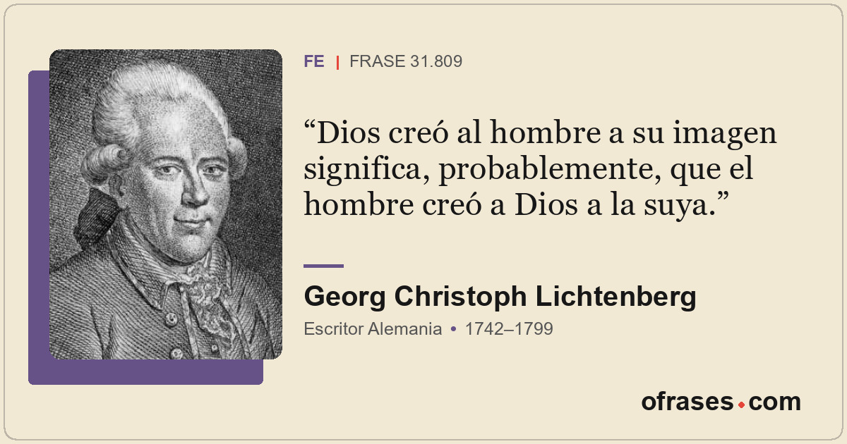 Dios creó al hombre a su imagen significa, probablemente, que el hombre creó a D...