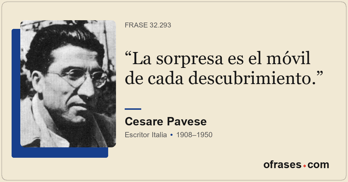 La sorpresa es el móvil de cada descubrimiento.