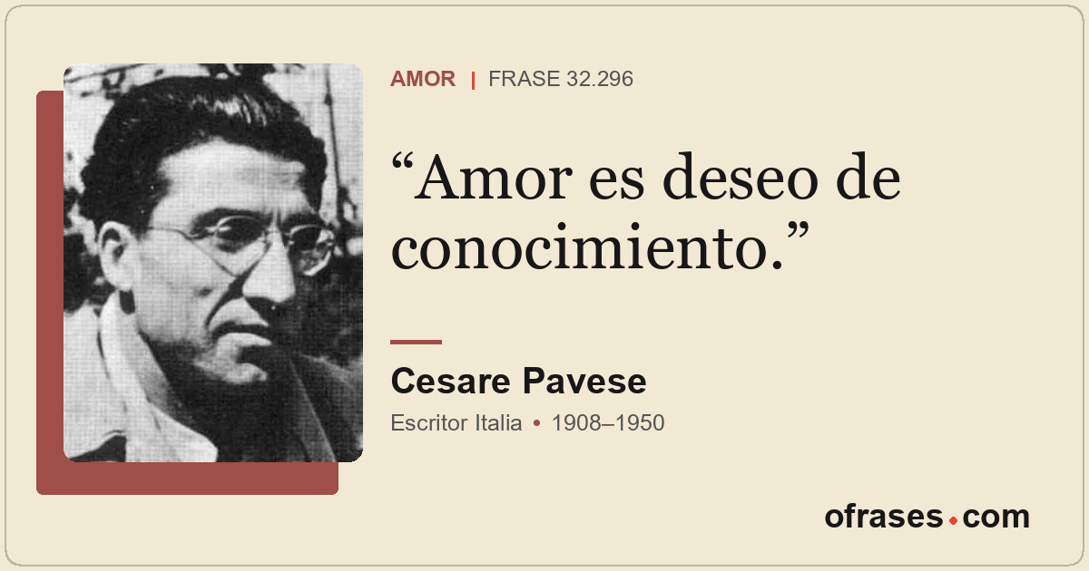 Amor es deseo de conocimiento.