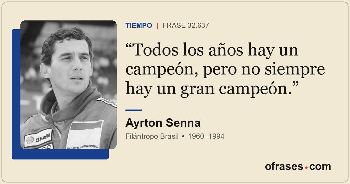 Todos los años hay un campeón, pero no siempre hay un gran campeón.