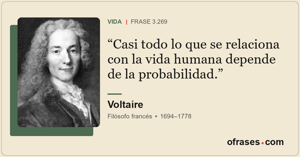 Casi todo lo que se relaciona con la vida humana depende de la probabilidad.
