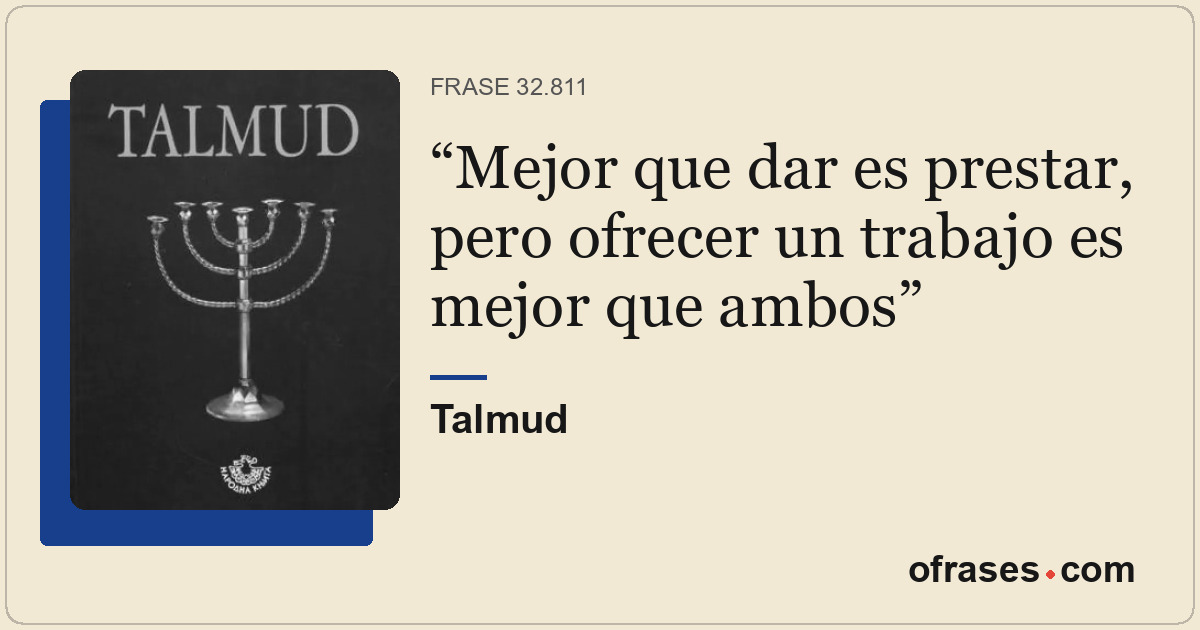 Mejor que dar es prestar, pero ofrecer un trabajo es mejor que ambos