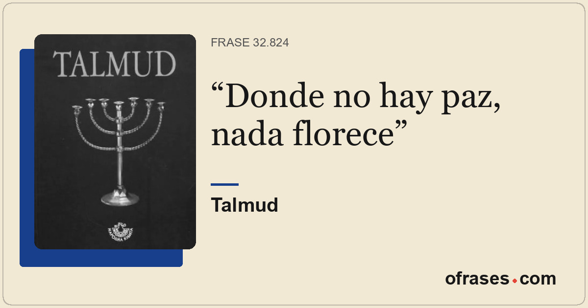 Donde no hay paz, nada florece