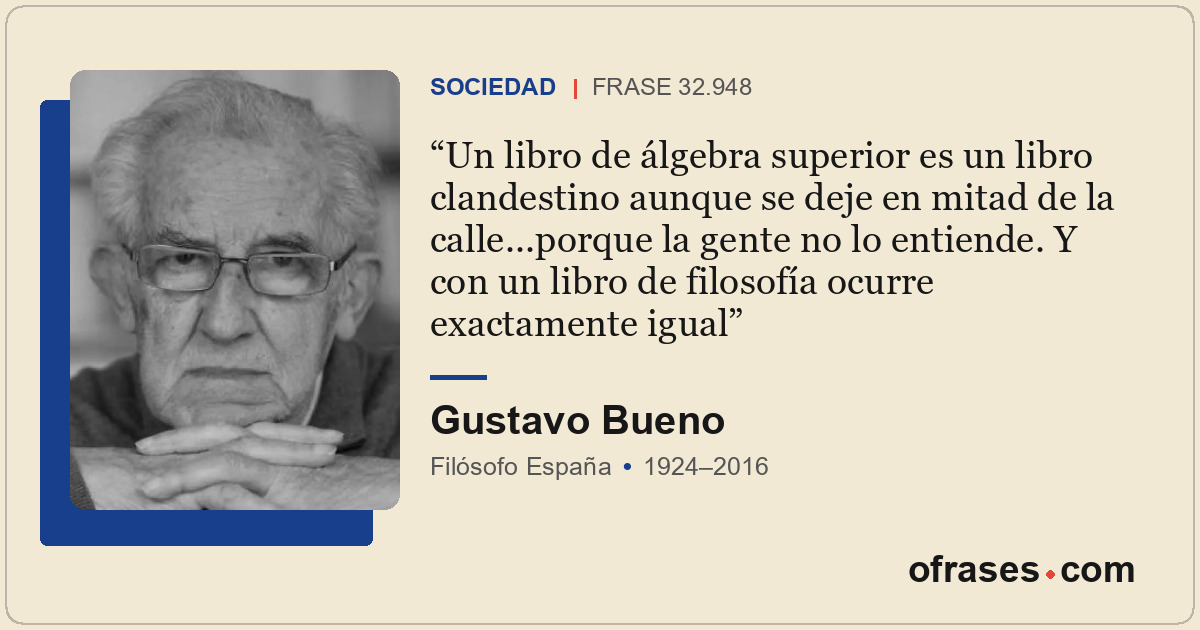 Un libro de álgebra superior es un libro clandestino aunque se deje en mitad de...