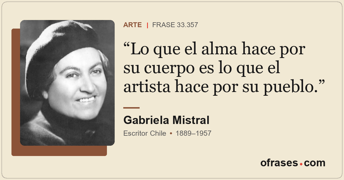 Lo que el alma hace por su cuerpo es lo que el artista hace por su pueblo.