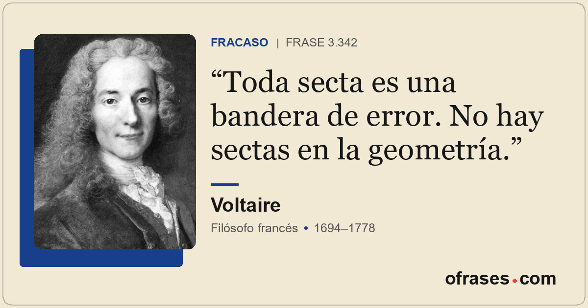 Toda secta es una bandera de error. No hay sectas en la geometría.