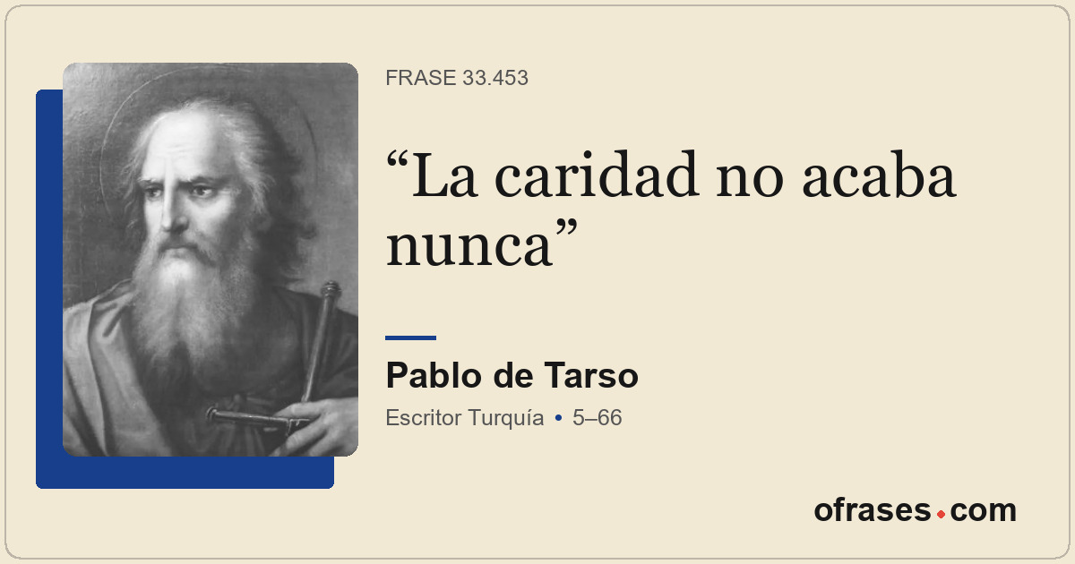 La caridad no acaba nunca