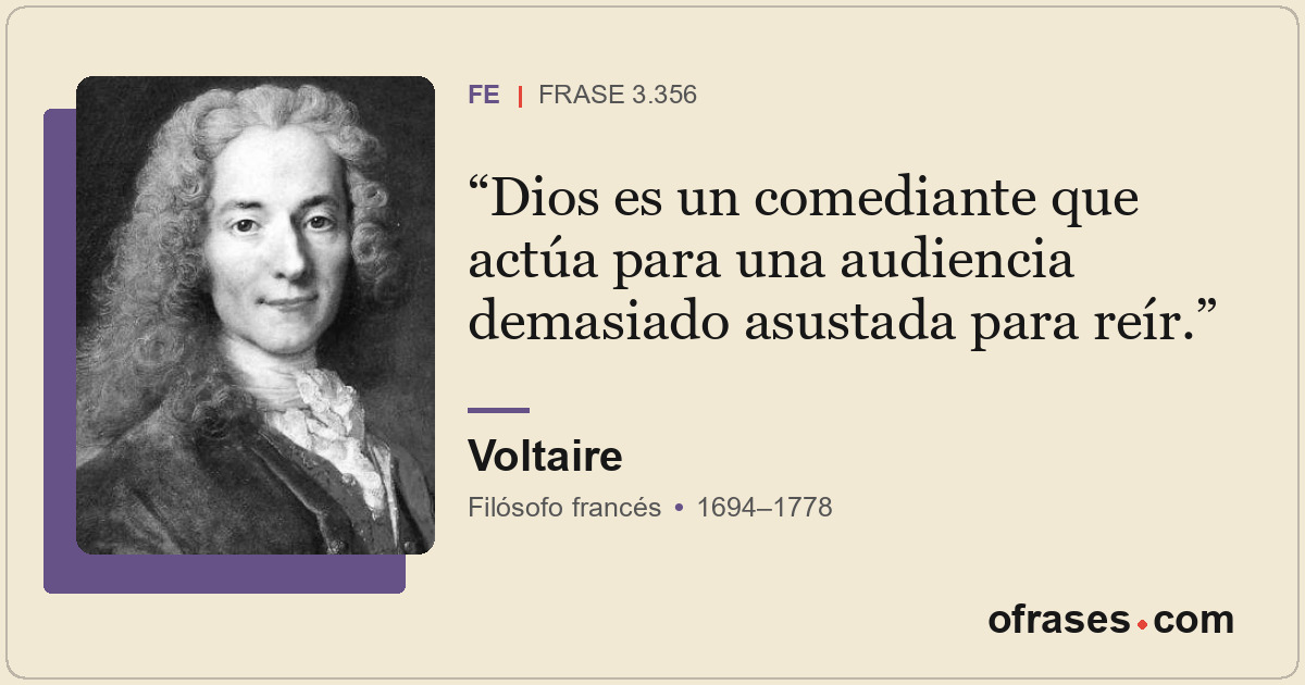 Dios es un comediante que actúa para una audiencia demasiado asustada para reír.