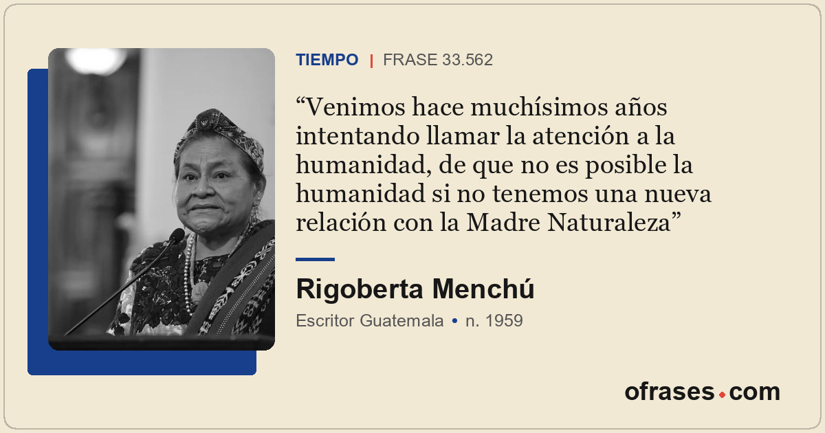 Venimos hace muchísimos años intentando llamar la atención a la humanidad, de qu...