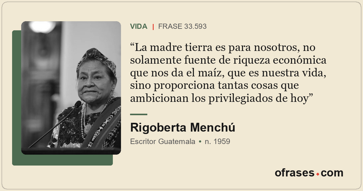 La madre tierra es para nosotros, no solamente fuente de riqueza económica que n...