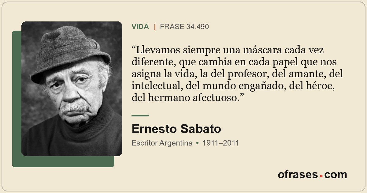 Llevamos siempre una máscara cada vez diferente, que cambia en cada papel que no...