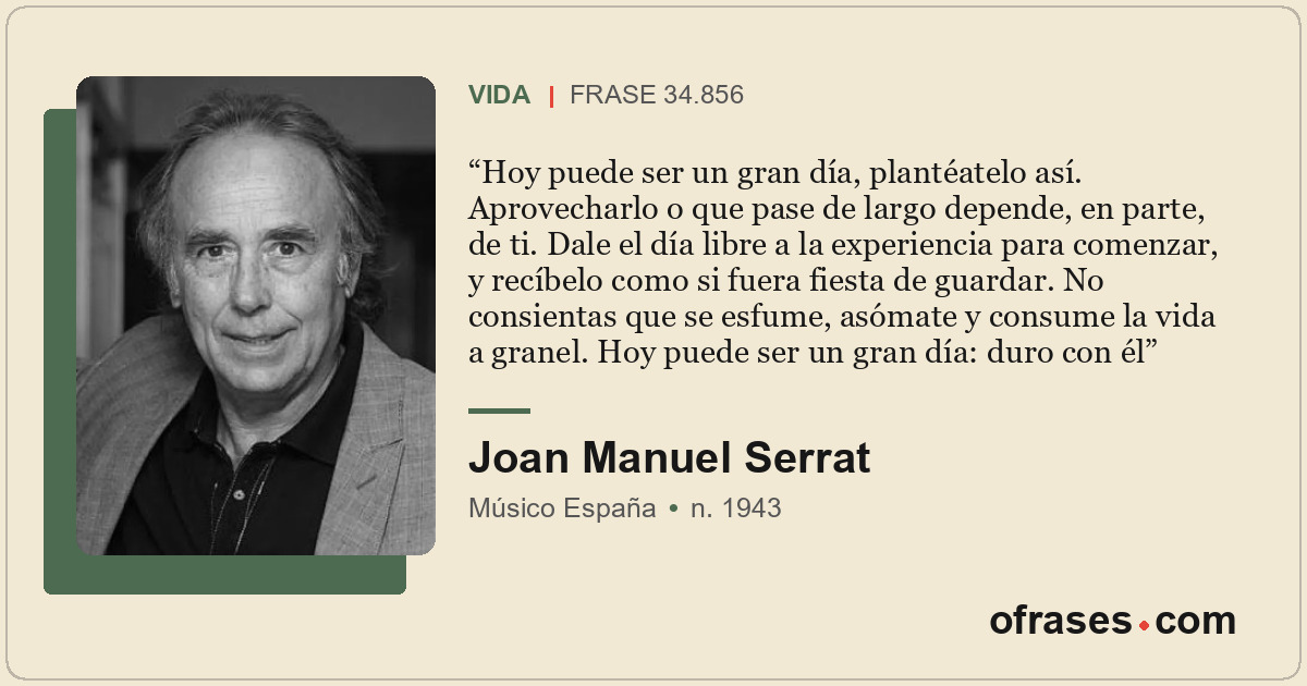 Hoy puede ser un gran día, plantéatelo así. Aprovecharlo o que pase de largo dep...