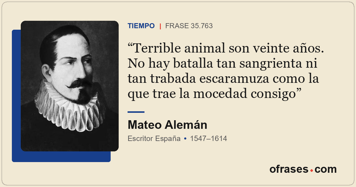 Terrible animal son veinte años. No hay batalla tan sangrienta ni tan trabada es...