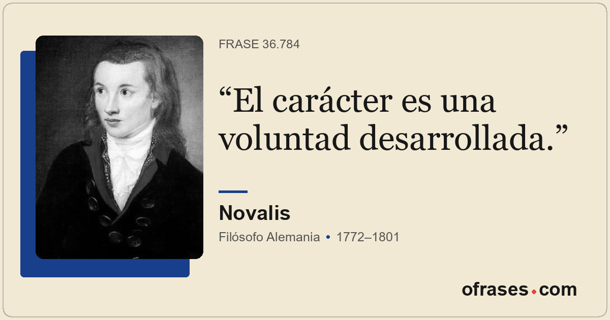 El carácter es una voluntad desarrollada.