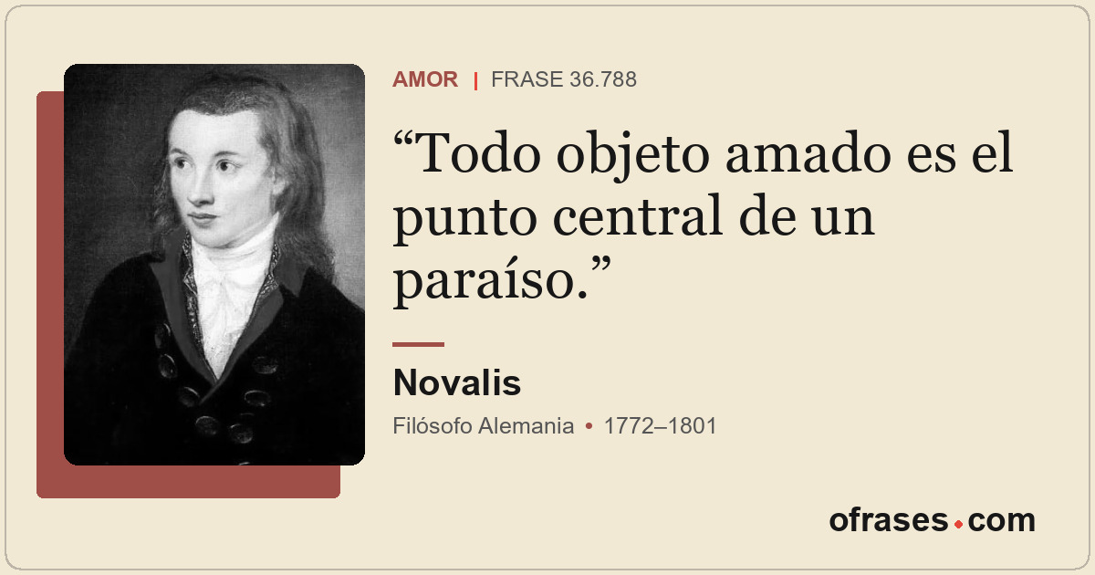 Todo objeto amado es el punto central de un paraíso.