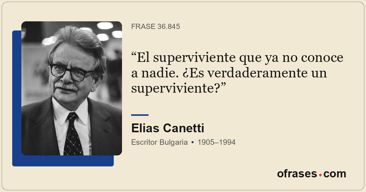 El superviviente que ya no conoce a nadie. ¿Es verdaderamente un superviviente?