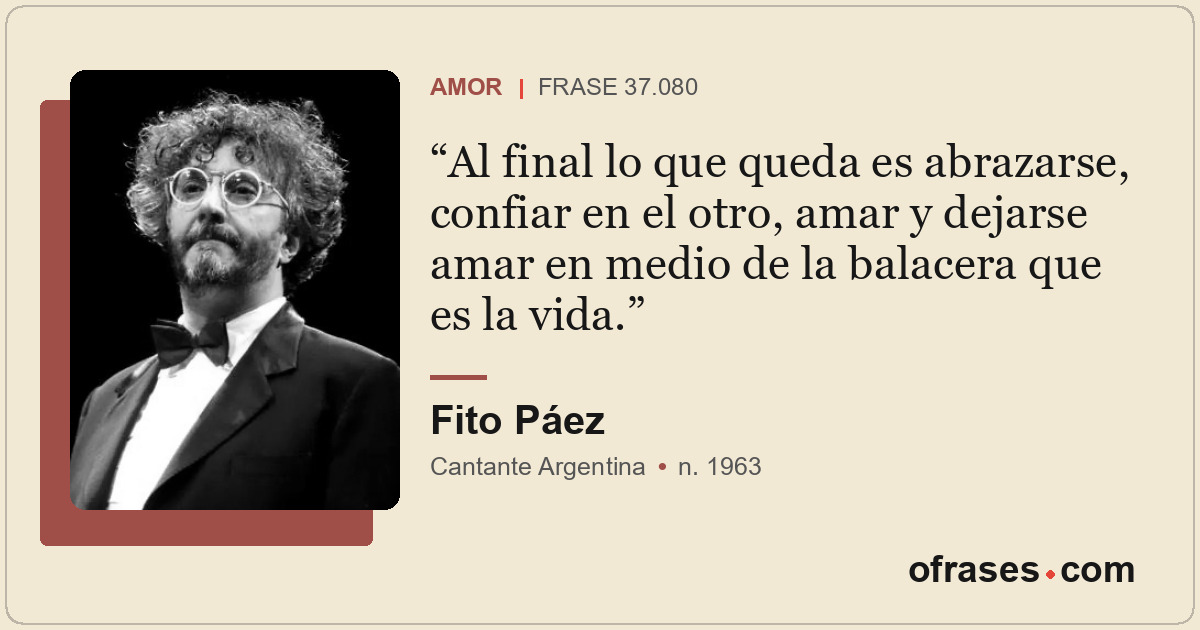 Al final lo que queda es abrazarse, confiar en el otro, amar y dejarse amar en m...