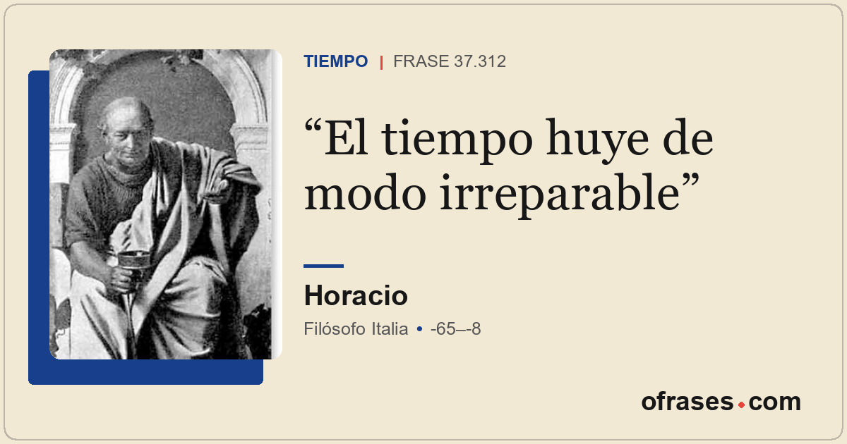 El tiempo huye de modo irreparable