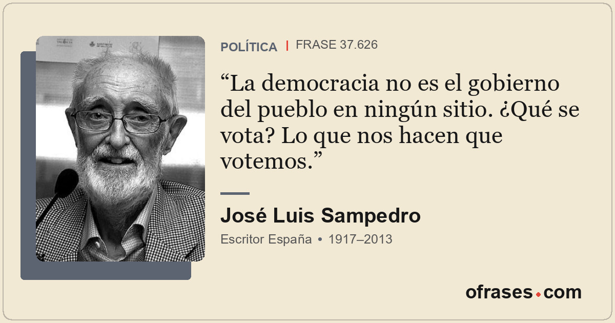 La democracia no es el gobierno del pueblo en ningún sitio. ¿Qué se vota? Lo que...