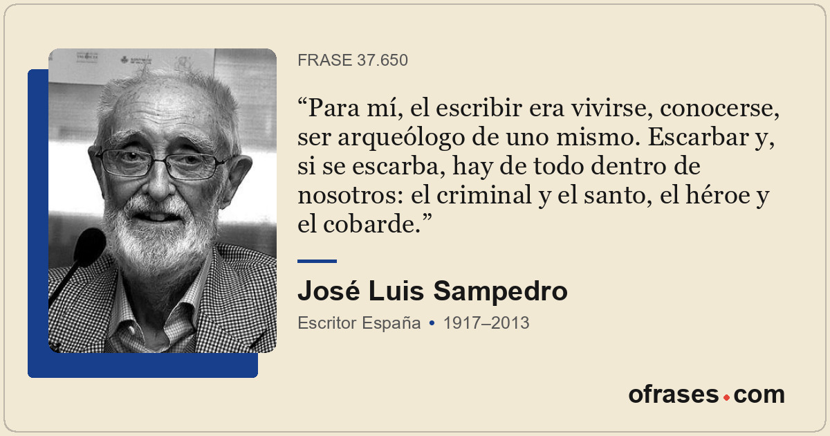 Para mí, el escribir era vivirse, conocerse, ser arqueólogo de uno mismo. Escarb...