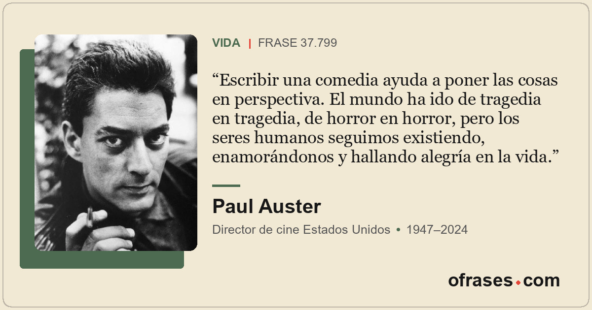 Escribir una comedia ayuda a poner las cosas en perspectiva. El mundo ha ido de...