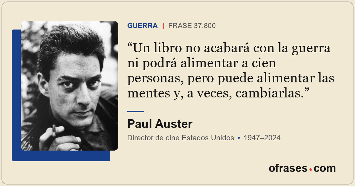 Un libro no acabará con la guerra ni podrá alimentar a cien personas, pero puede...
