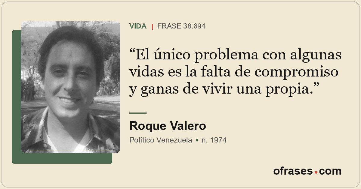 El único problema con algunas vidas es la falta de compromiso y ganas de vivir u...