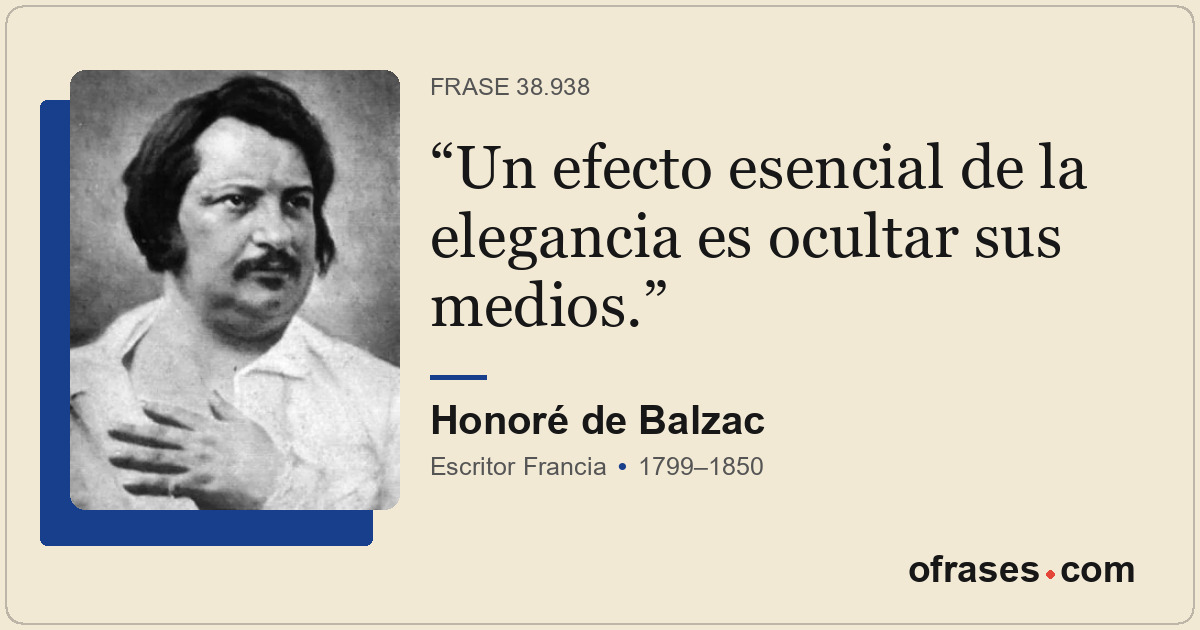 Un efecto esencial de la elegancia es ocultar sus medios.