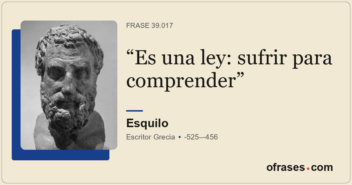 Es una ley: sufrir para comprender