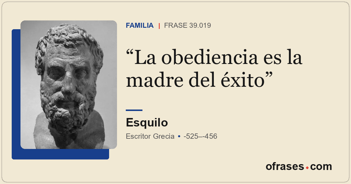 La obediencia es la madre del éxito