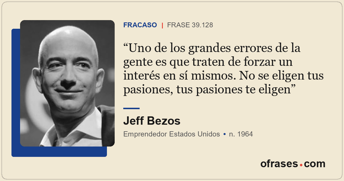 Uno de los grandes errores de la gente es que traten de forzar un interés en sí...