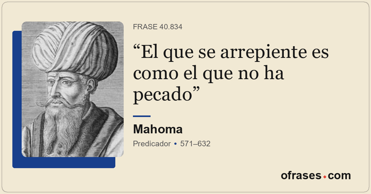 El que se arrepiente es como el que no ha pecado