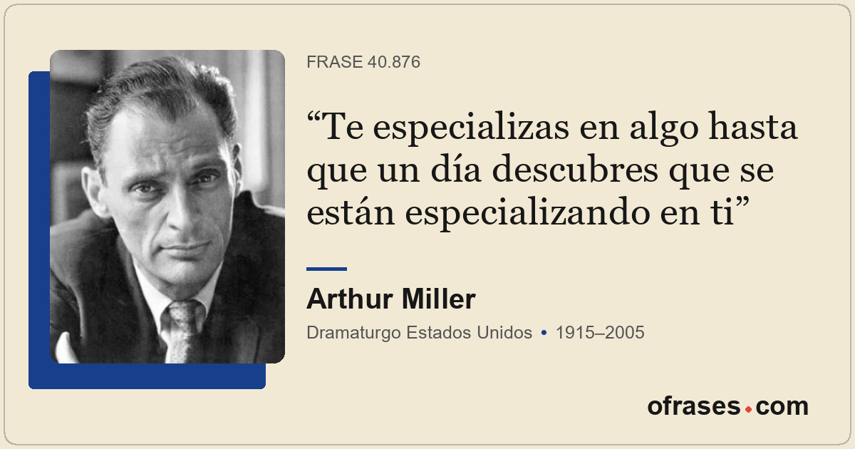 Te especializas en algo hasta que un día descubres que se están especializando e...