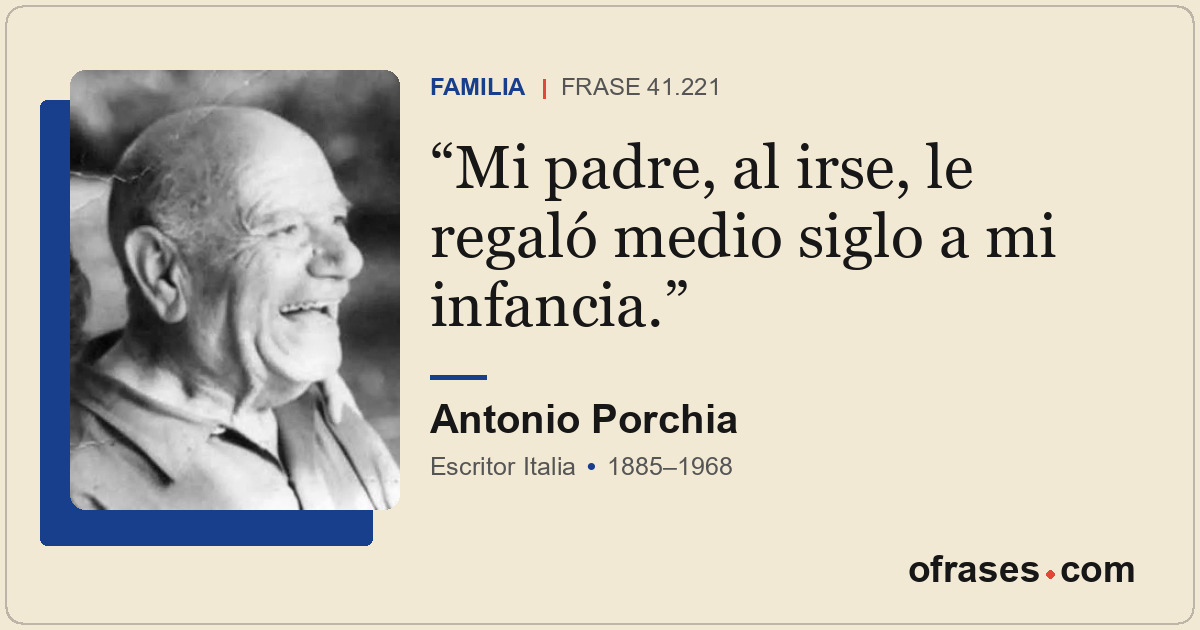 Mi padre, al irse, le regaló medio siglo a mi infancia.