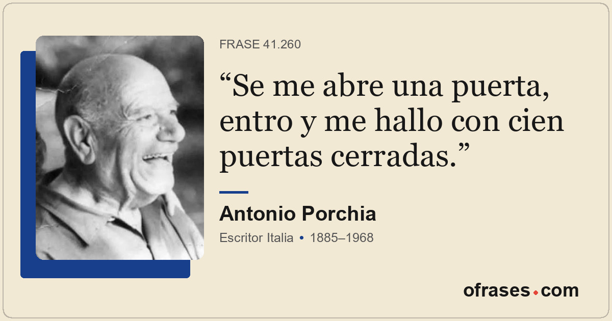 Se me abre una puerta, entro y me hallo con cien puertas cerradas.