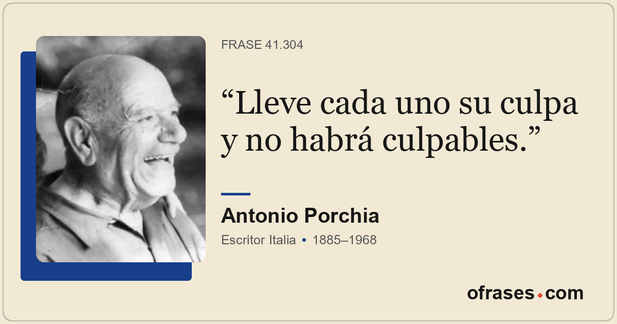 Lleve cada uno su culpa y no habrá culpables.