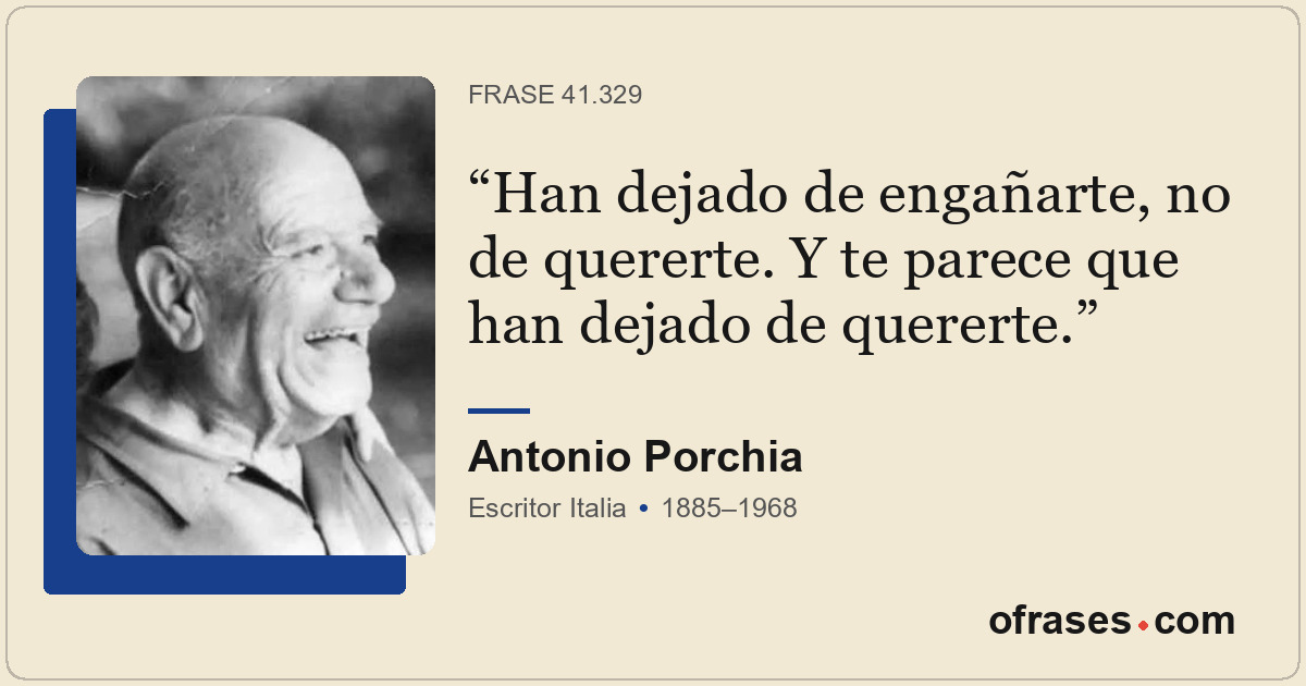 Han dejado de engañarte, no de quererte. Y te parece que han dejado de quererte.