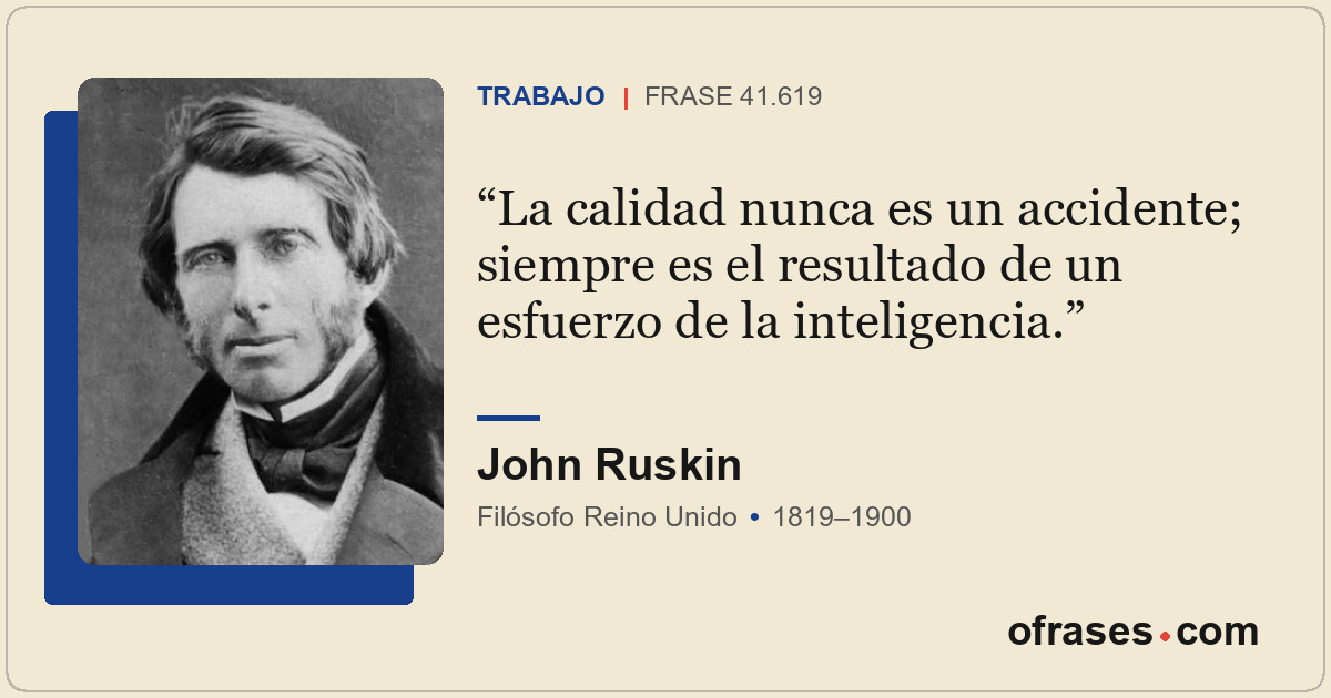 La calidad nunca es un accidente; siempre es el resultado de un esfuerzo de la i...