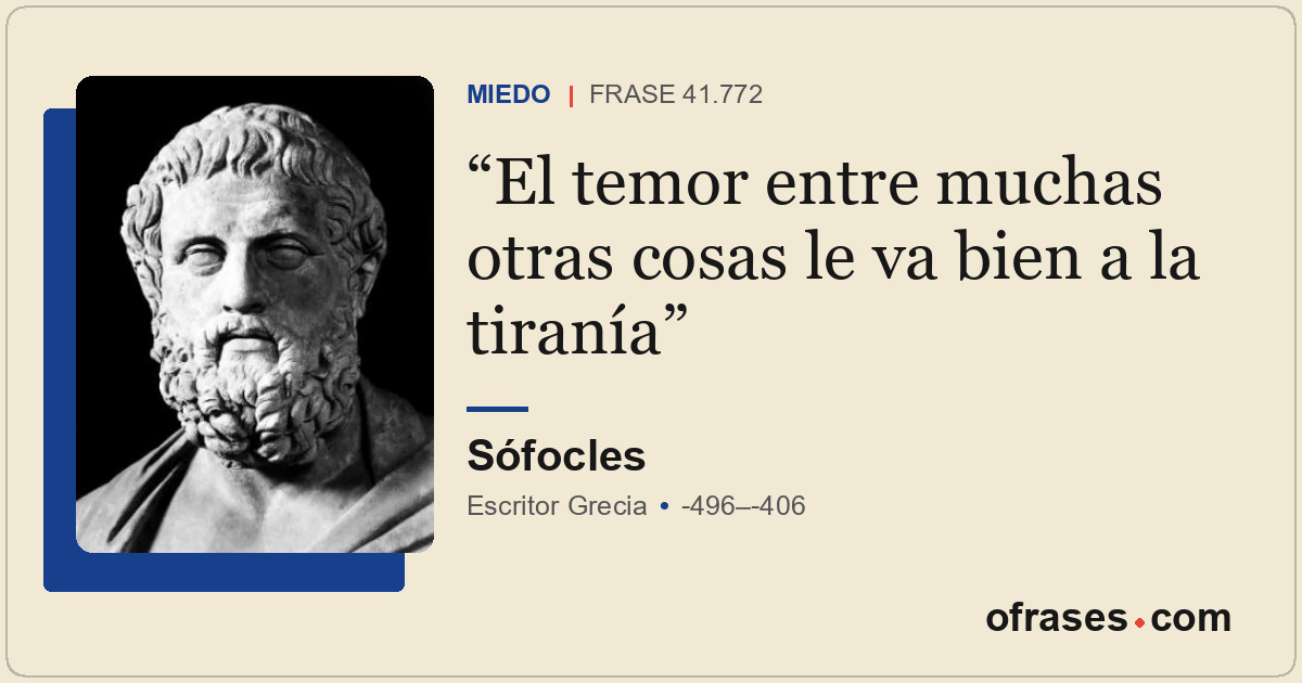El temor entre muchas otras cosas le va bien a la tiranía
