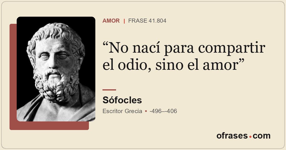 No nací para compartir el odio, sino el amor