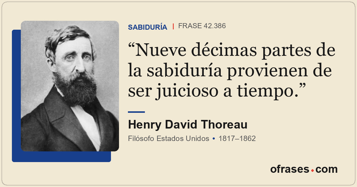 Nueve décimas partes de la sabiduría provienen de ser juicioso a tiempo.