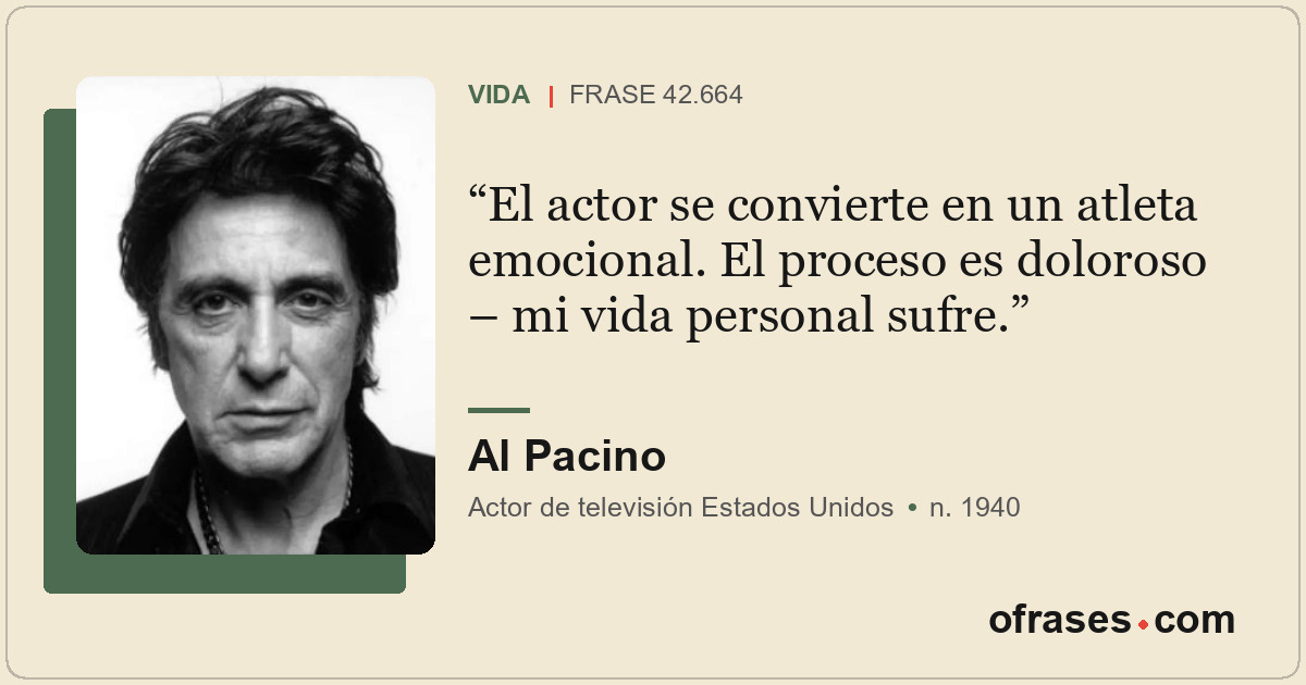 El actor se convierte en un atleta emocional. El proceso es doloroso – mi vida p...