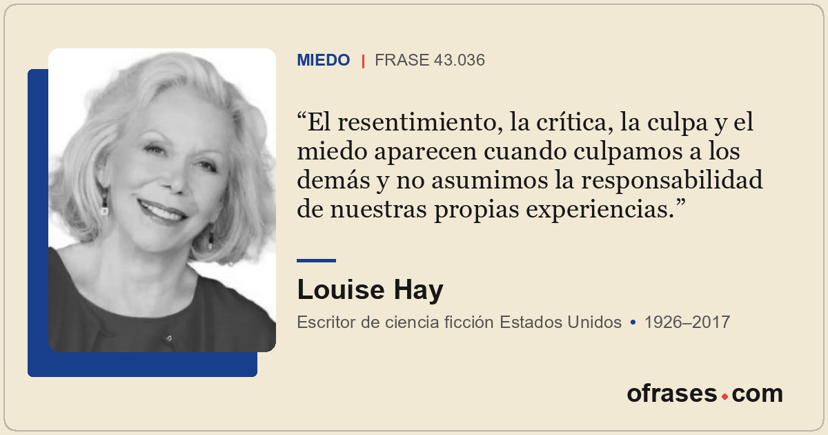 El resentimiento, la crítica, la culpa y el miedo aparecen cuando culpamos a los...