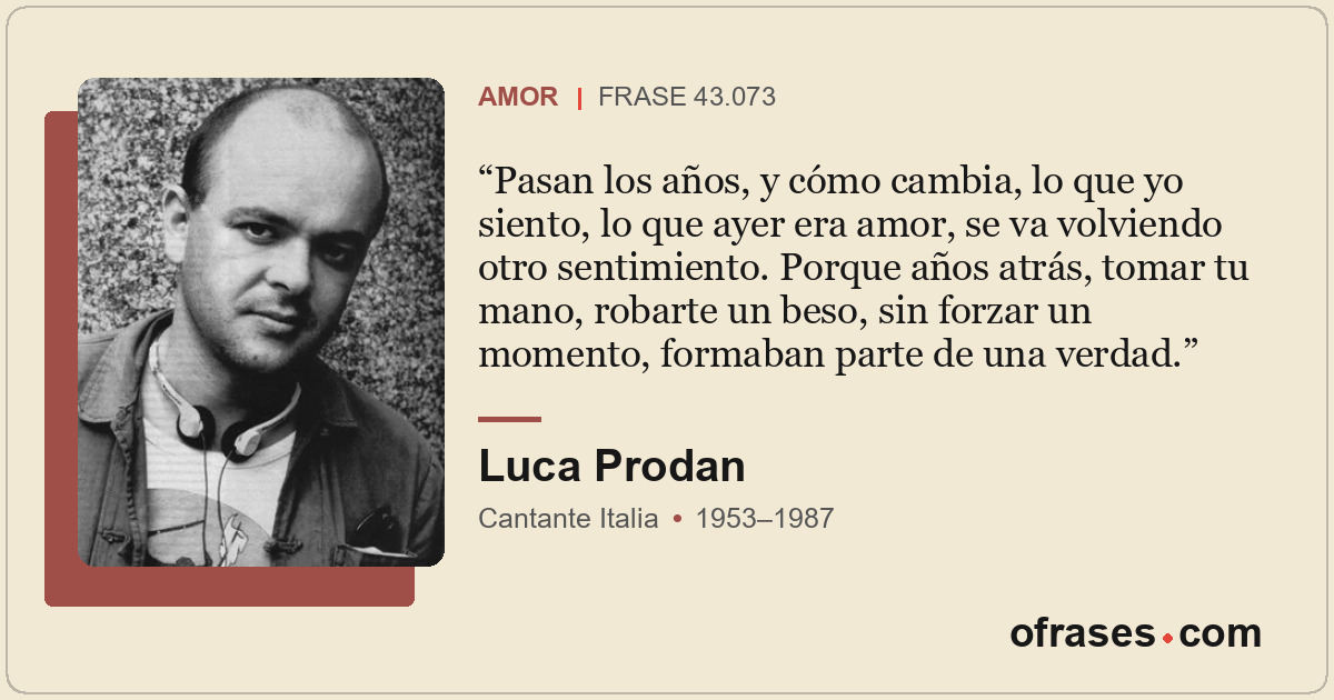 Pasan los años, y cómo cambia, lo que yo siento, lo que ayer era amor, se va vol...
