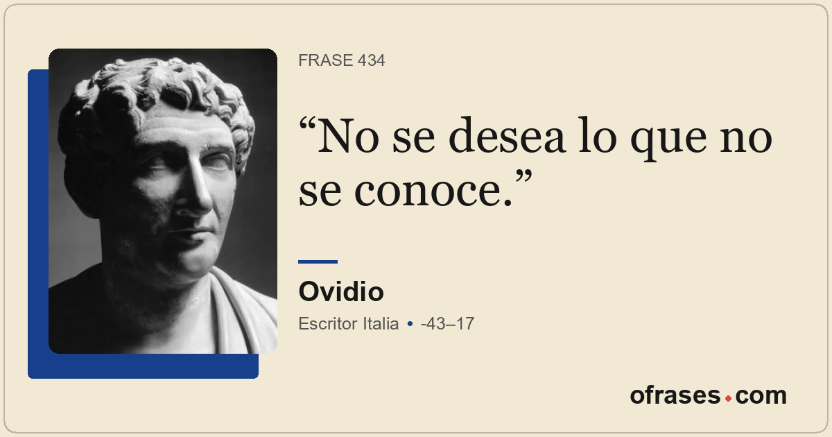 No se desea lo que no se conoce.